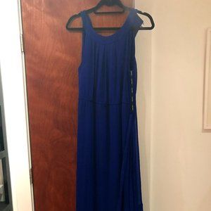 Calvin Klein Royal Blue Chiffon Halter Neck Dress
